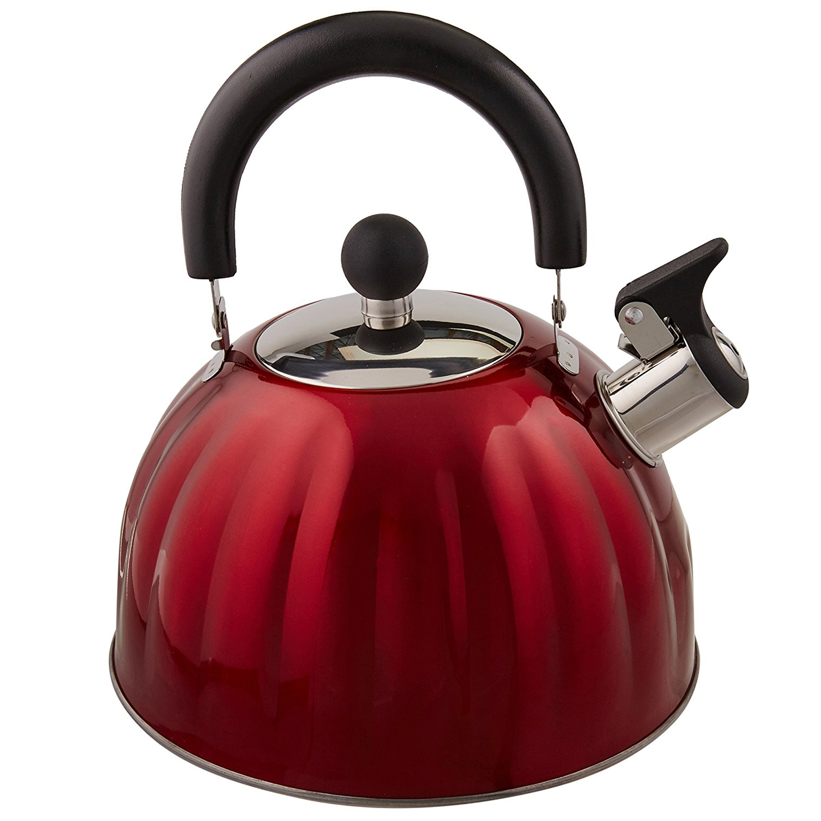 Gibson 97086572M Twining 2.1 Qt. Pumpkin Tea Kettle - Red