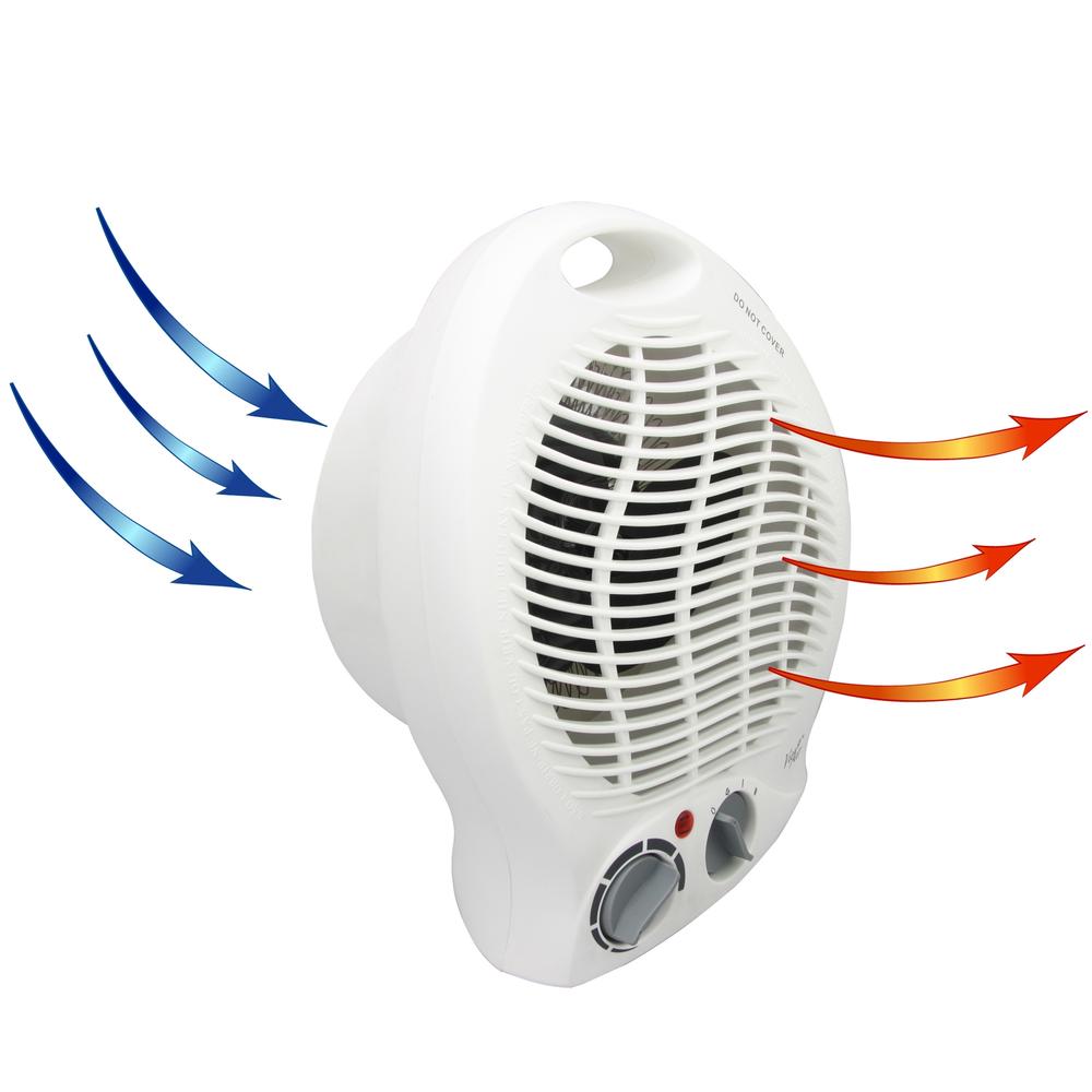 Vie Air 970100343M  1500W Portable Dual Setting White Home Fan Heater with Adjustable Thermostat