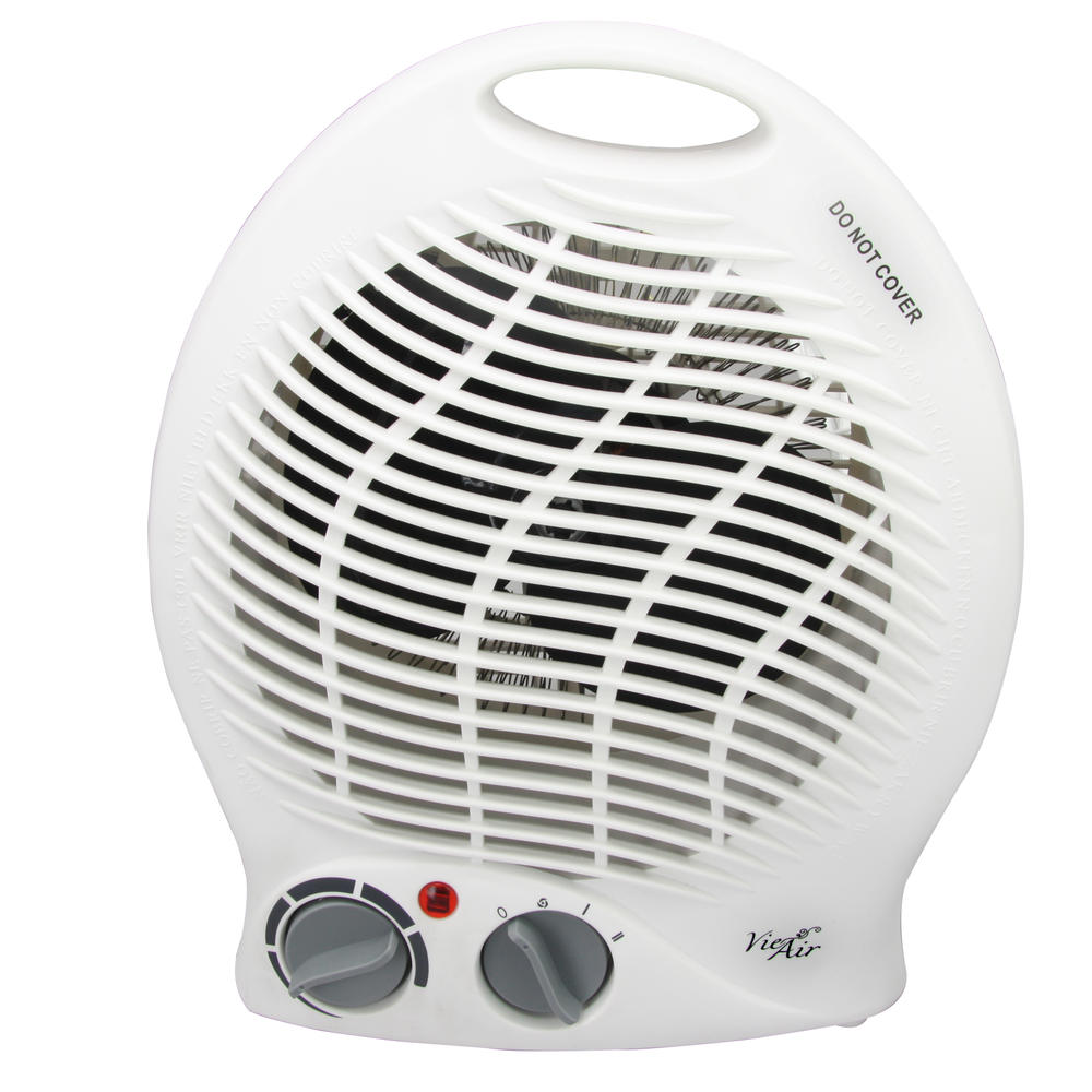 Vie Air 970100343M  1500W Portable Dual Setting White Home Fan Heater with Adjustable Thermostat