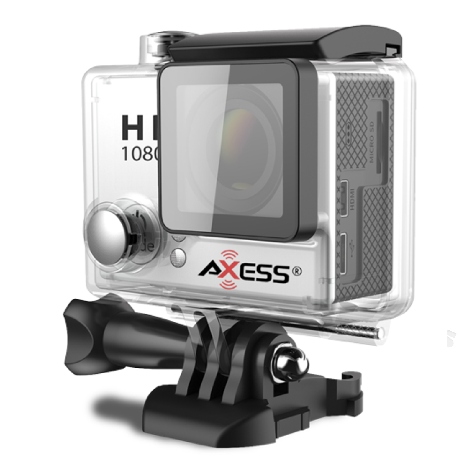 Axess 97093477M Full HD 1080h.264 Waterproof Action CameraSilver