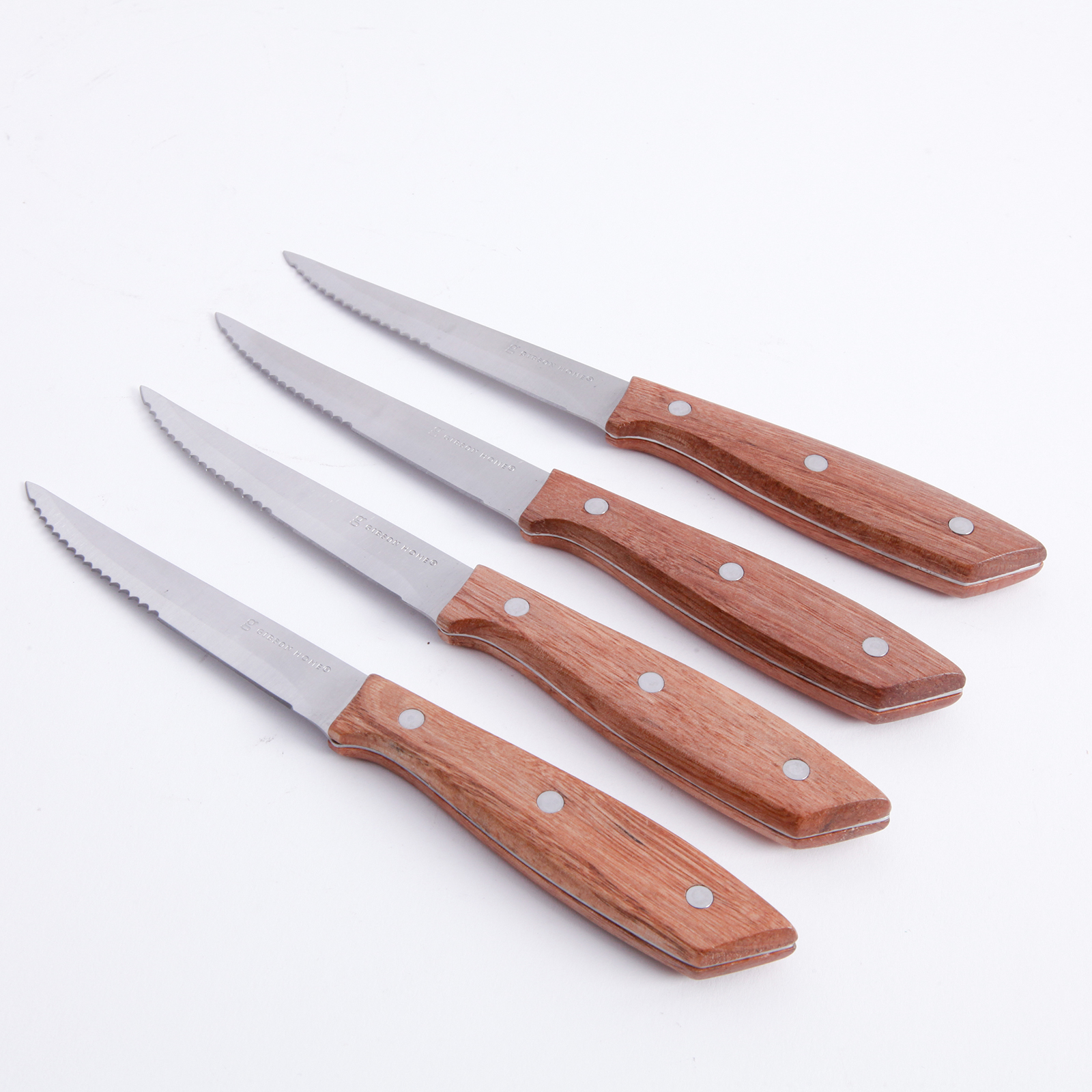 Gibson Home  Seward 4-Piece Steak Knives Set With Brown Handle