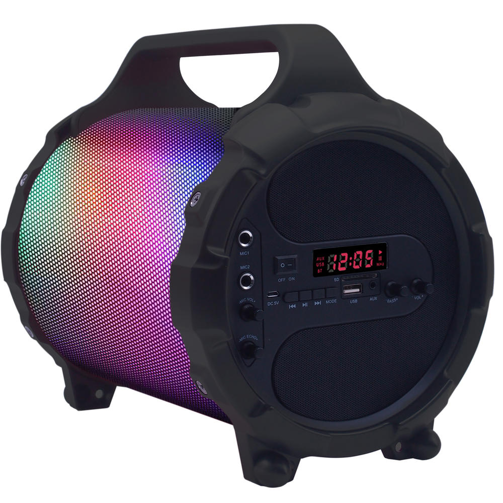Befree Sound 970103648M Portable Bluetooth Party Speaker With Sound Reactive LED Lights, Built-in Rechargeble Battery and Hard Mounted Carry Handle