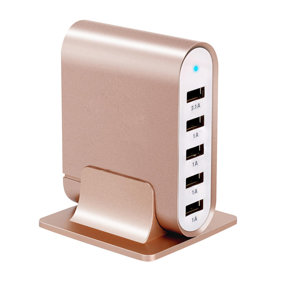 Trexonic 970105180M 7.1A 5-Port Universal USB Compact Charging Station, Rose Gold