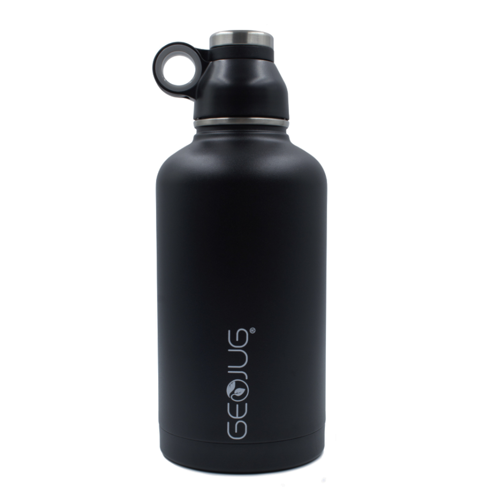 Brentwood GeoJug 64oz Stainless Steel Vacuum Insulated Water Bottle, Black