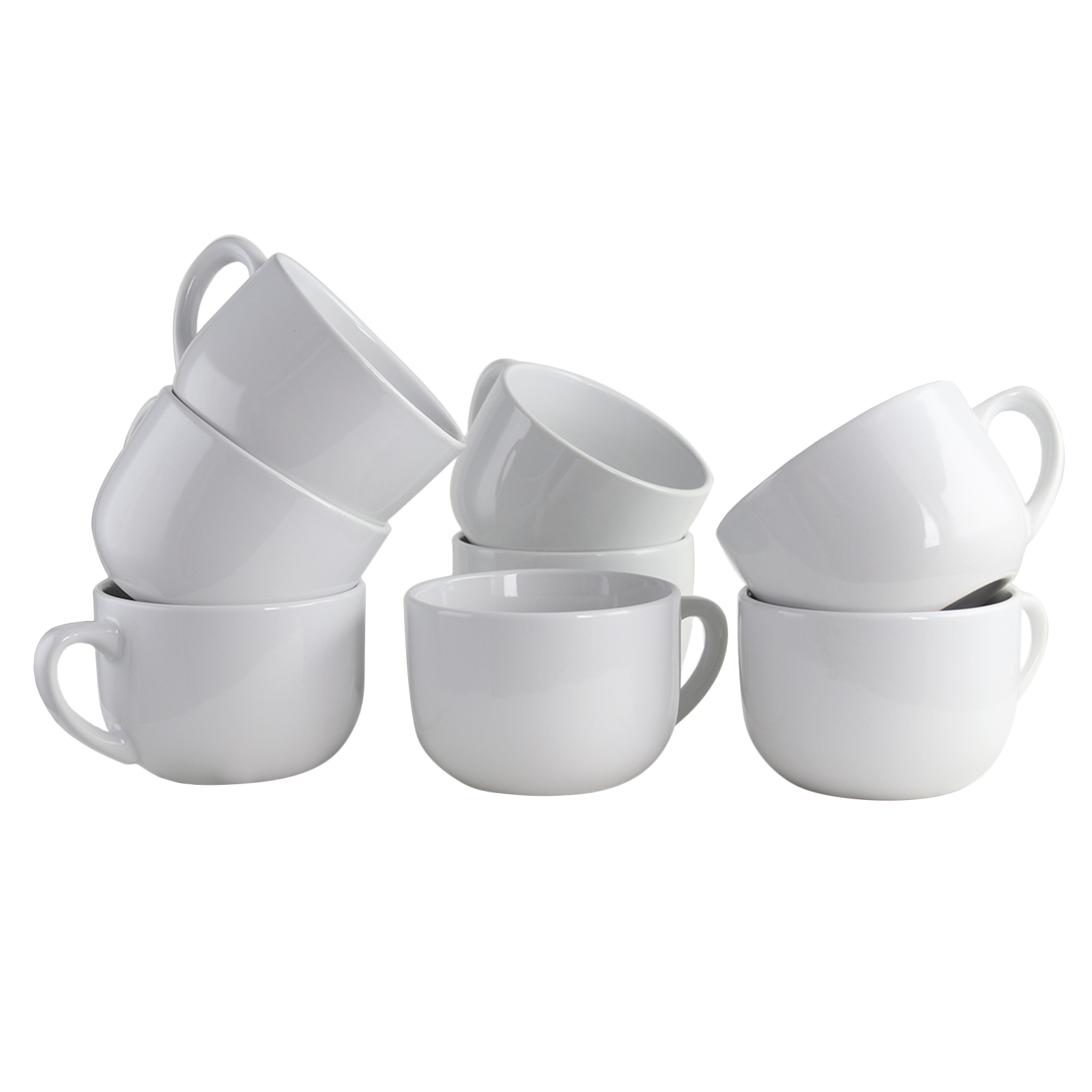 Gibson Home Sensations 8 Piece 22 oz. Latte Coffee House Mugs in White