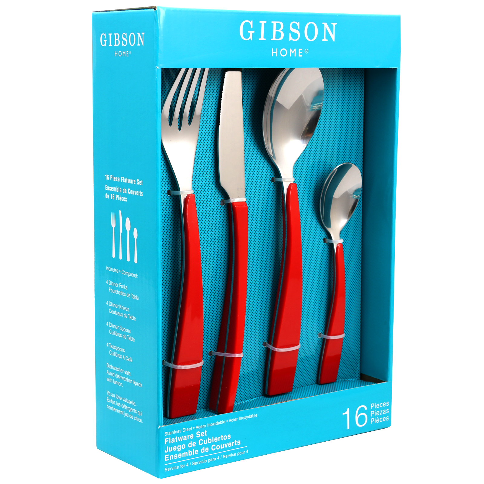 Gibson Home Deco Shine 16 piece Flatware Set in Red