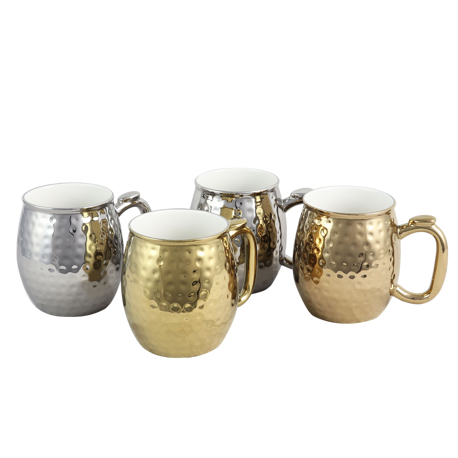 Gibson Home Glimmer 4 Piece 16 oz. Electroplated Cups in Gold and Silver
