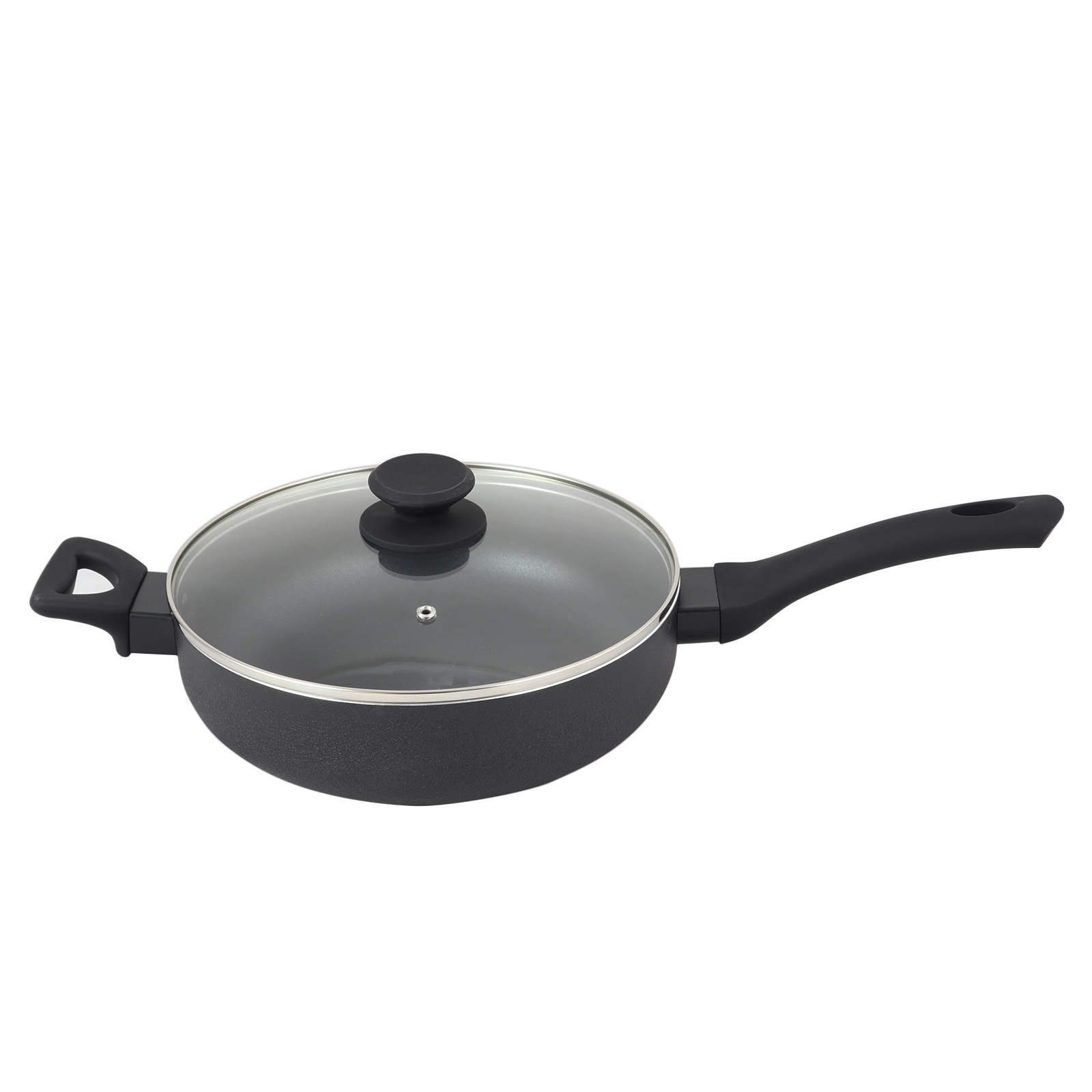 Oster Ashford 4.2 Aluminum Quart Saute Pan with Lid in Black