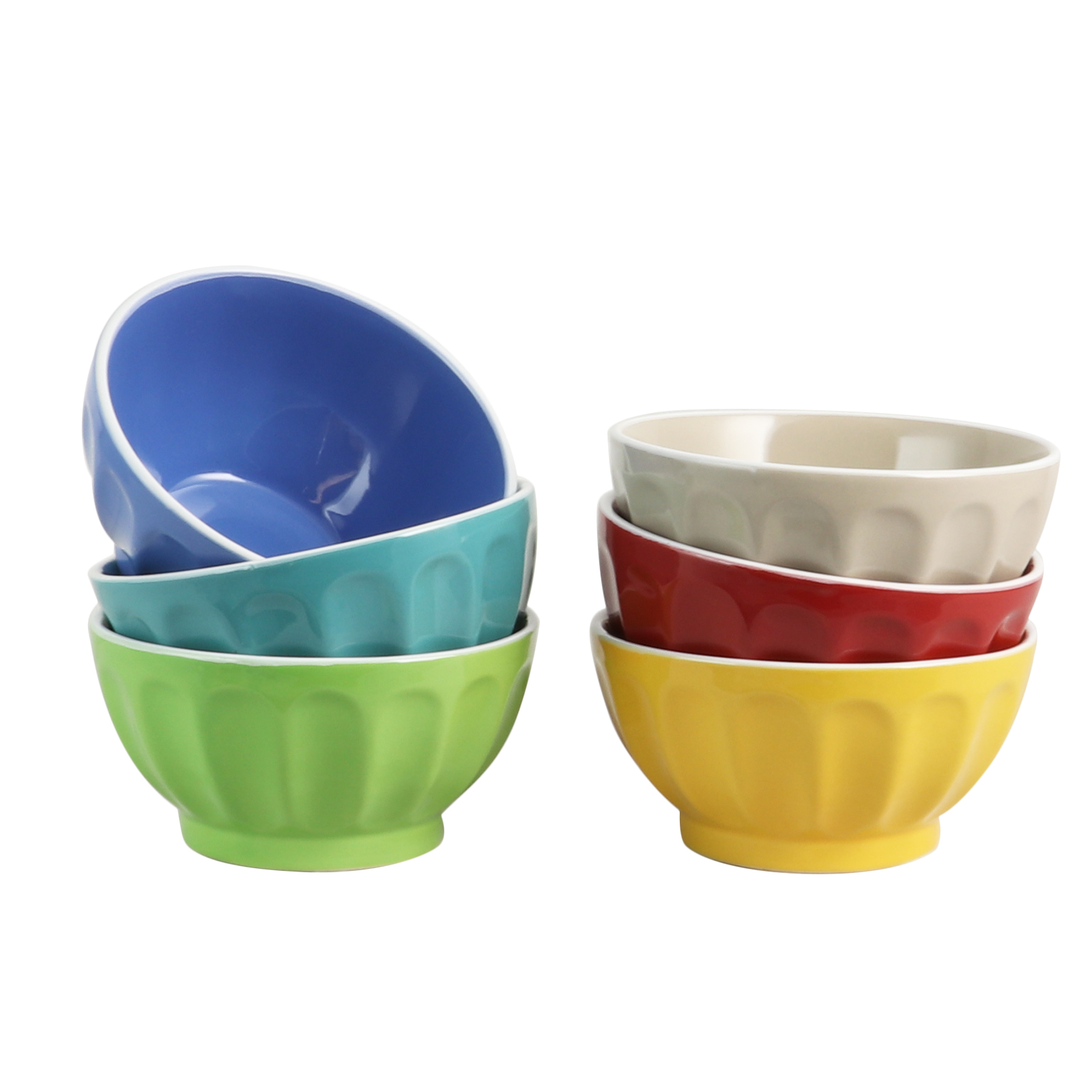 Gibson Home Color Fun 6 Piece 6 inch Cereal Bowl Set in Assorted Colors
