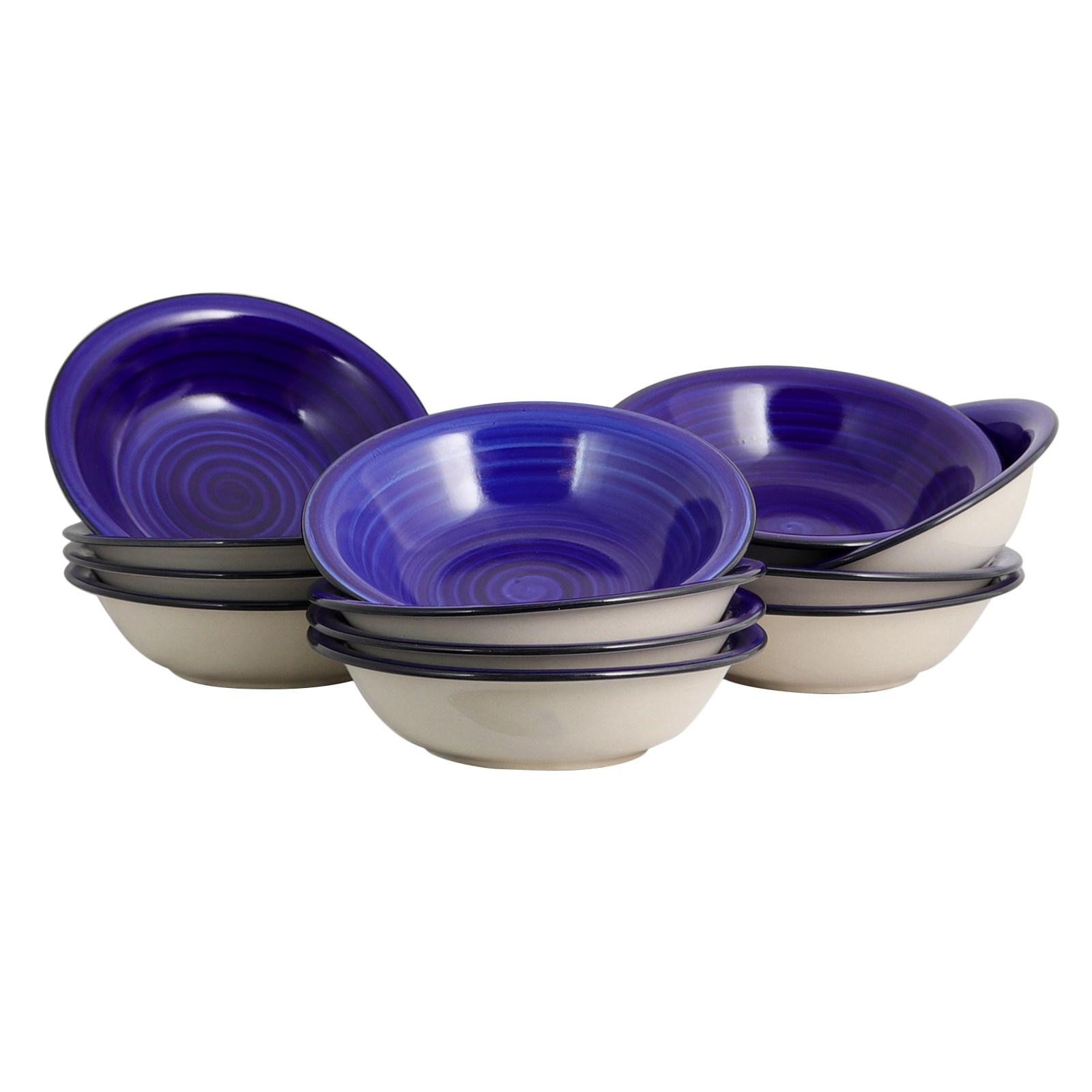 Gibson Home Color Vibes 12 Piece Bowl Set in Blue