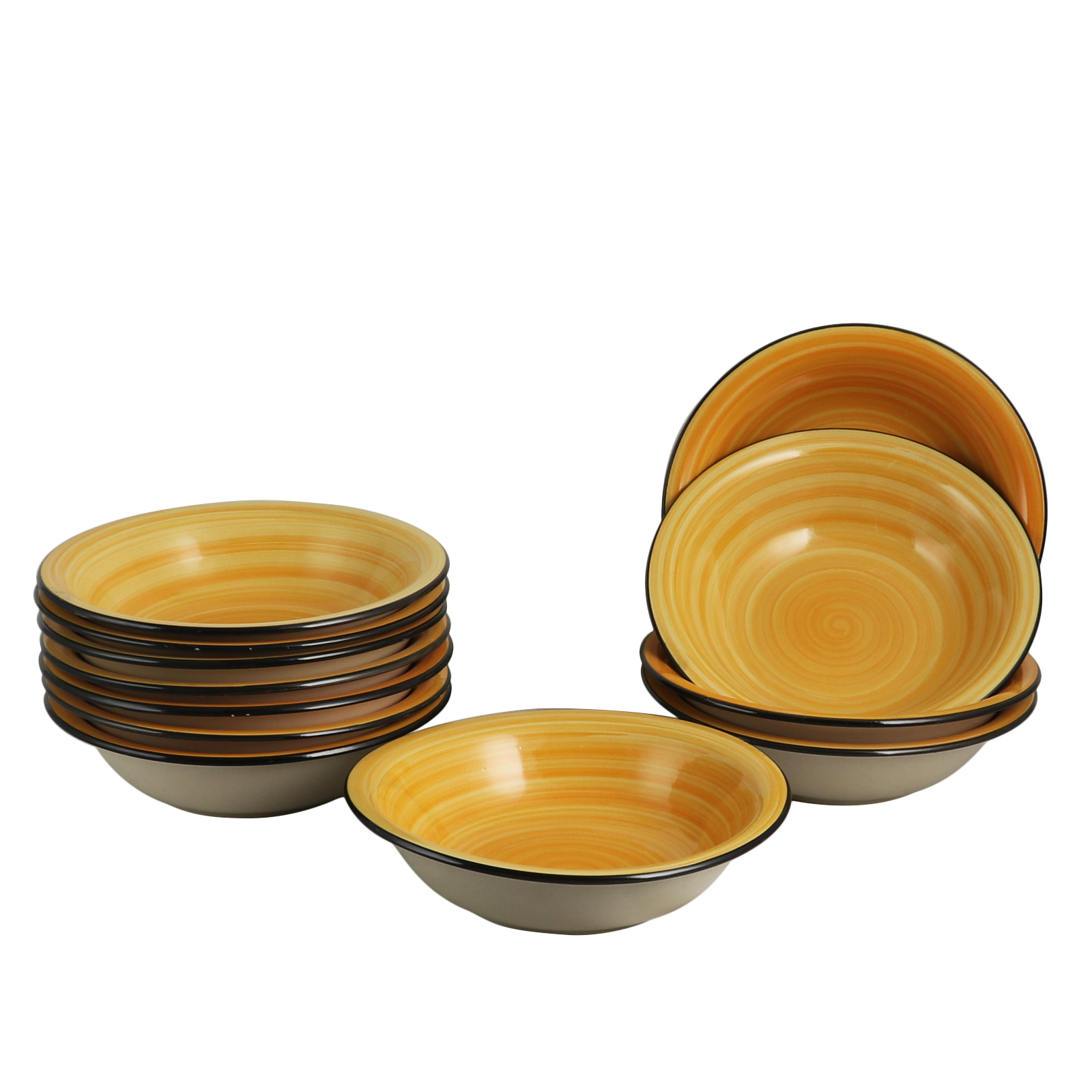 Gibson Home Color Vibes 12 Piece 8.25 inch Bowl Set in Yellow