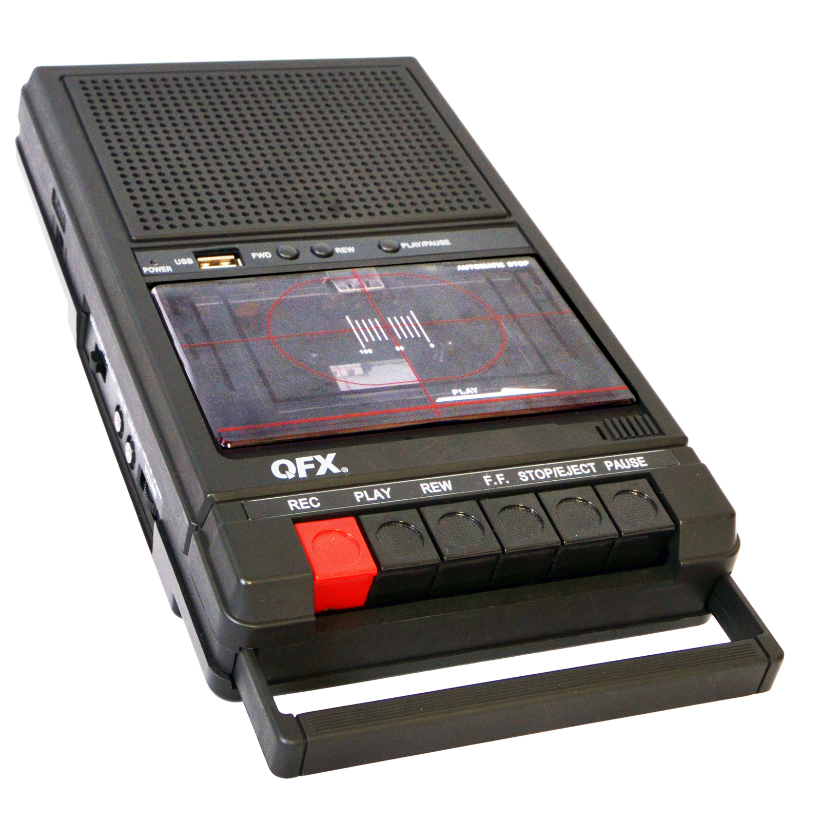 QFX 970106126M Shoebox Tape Recorder USB Player