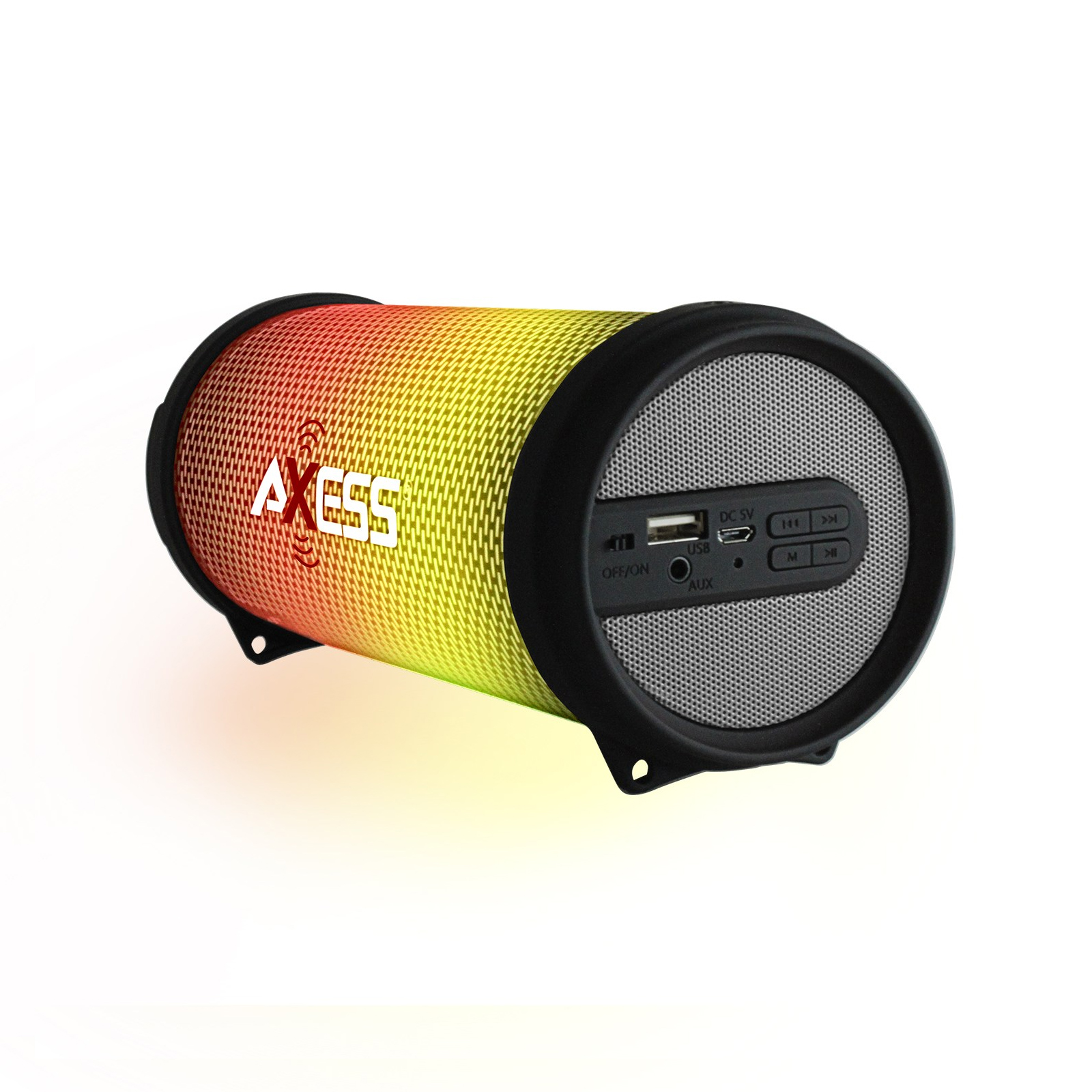 Axess 970109296M HIFI Bluetooth Media Speaker with Colorful RGB Lights in Silver