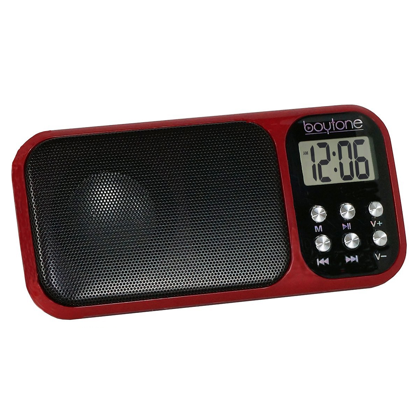 Boytone 970104929M Portable VM Transistor Clock Radio with Alarm, Red Boytone 970104929M Portable VM Transistor Clock Radio with Alarm, Red