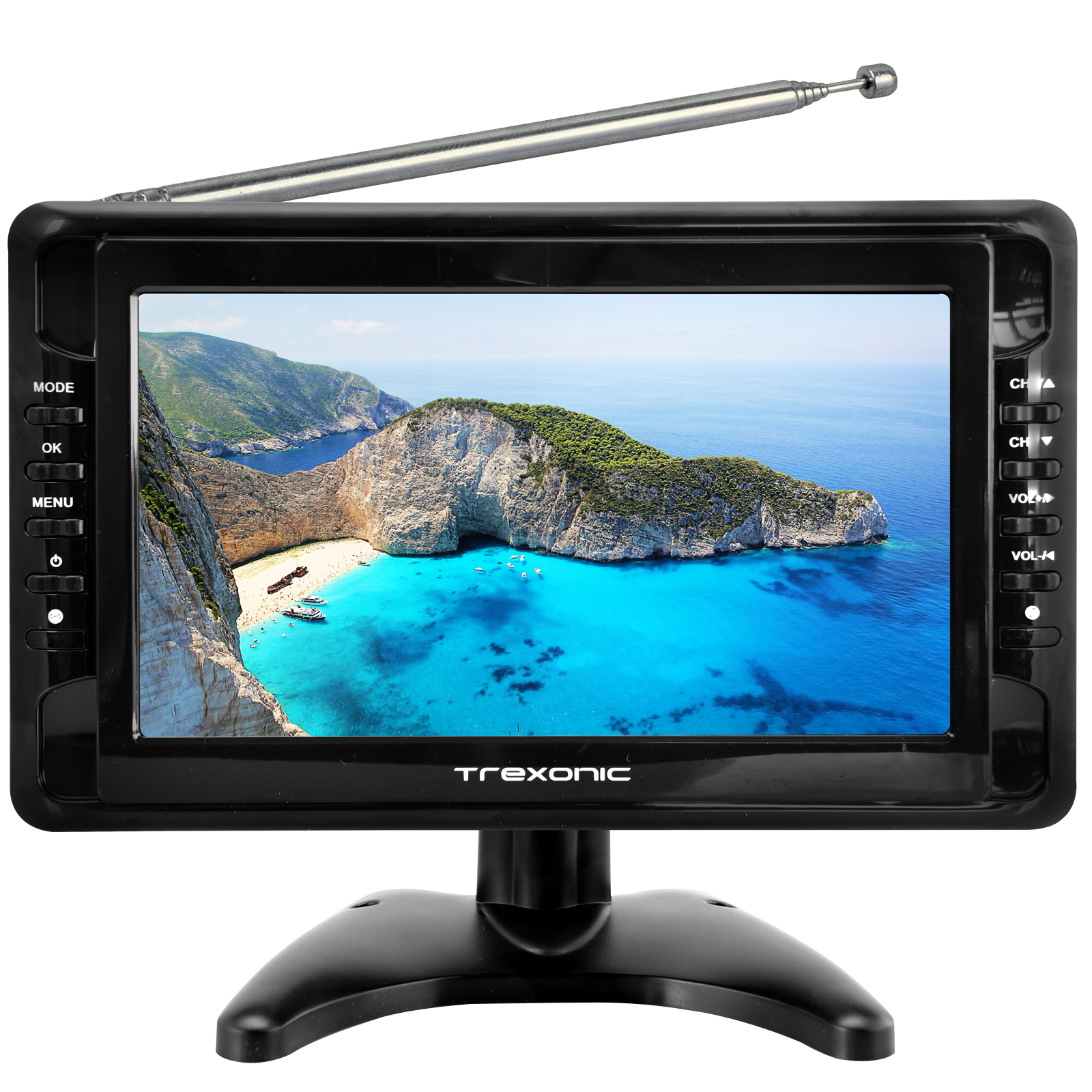 Trexonic 970105603M Portable Ultra Lightweight Rechargeable Widescreen 10 LCD TV with SD, USB, Headphone Jack, AV Inputs and Detachable Antenna Trexonic 970105603M Portable Ultra Lightweight Rechargeable Widescreen 10 LCD TV with SD, USB, Headphone Jack, AV Inputs and Detachable Antenna