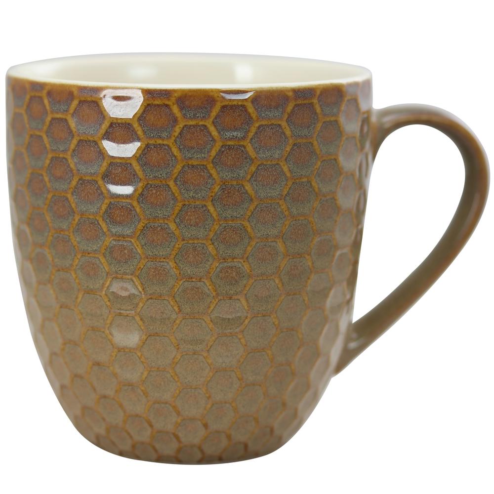 Elama Honey Bee 6-Piece 15 oz. Mug Set, Assorted Colors