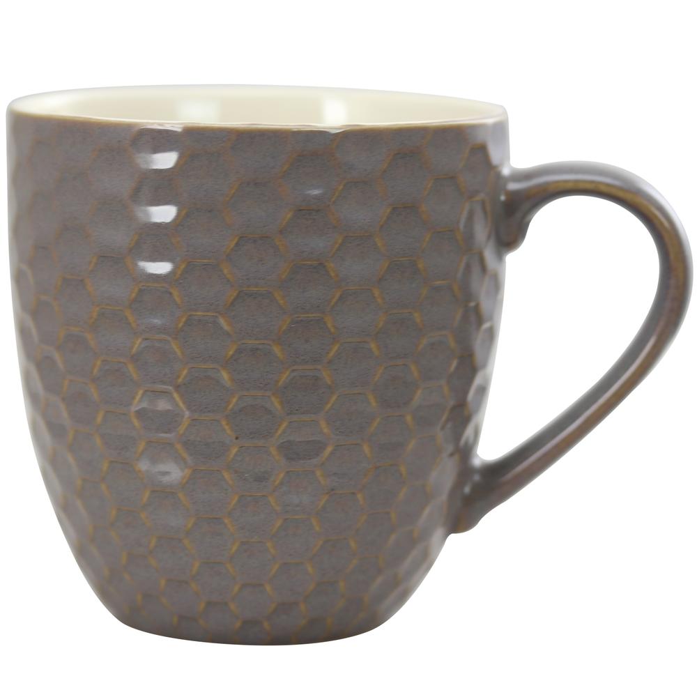 Elama Honeycomb 6-Piece 15 oz. Mug Set, Assorted Colors