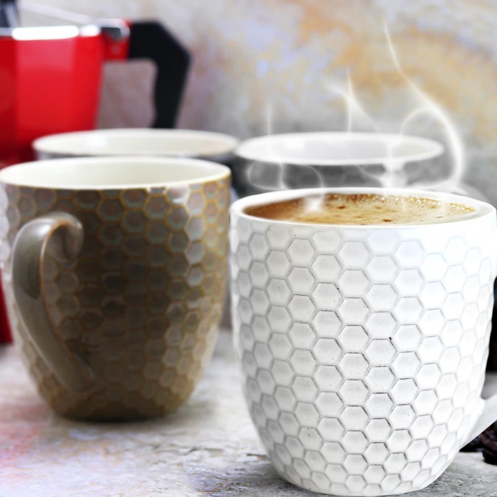 Elama Honeycomb 6-Piece 15 oz. Mug Set, Assorted Colors