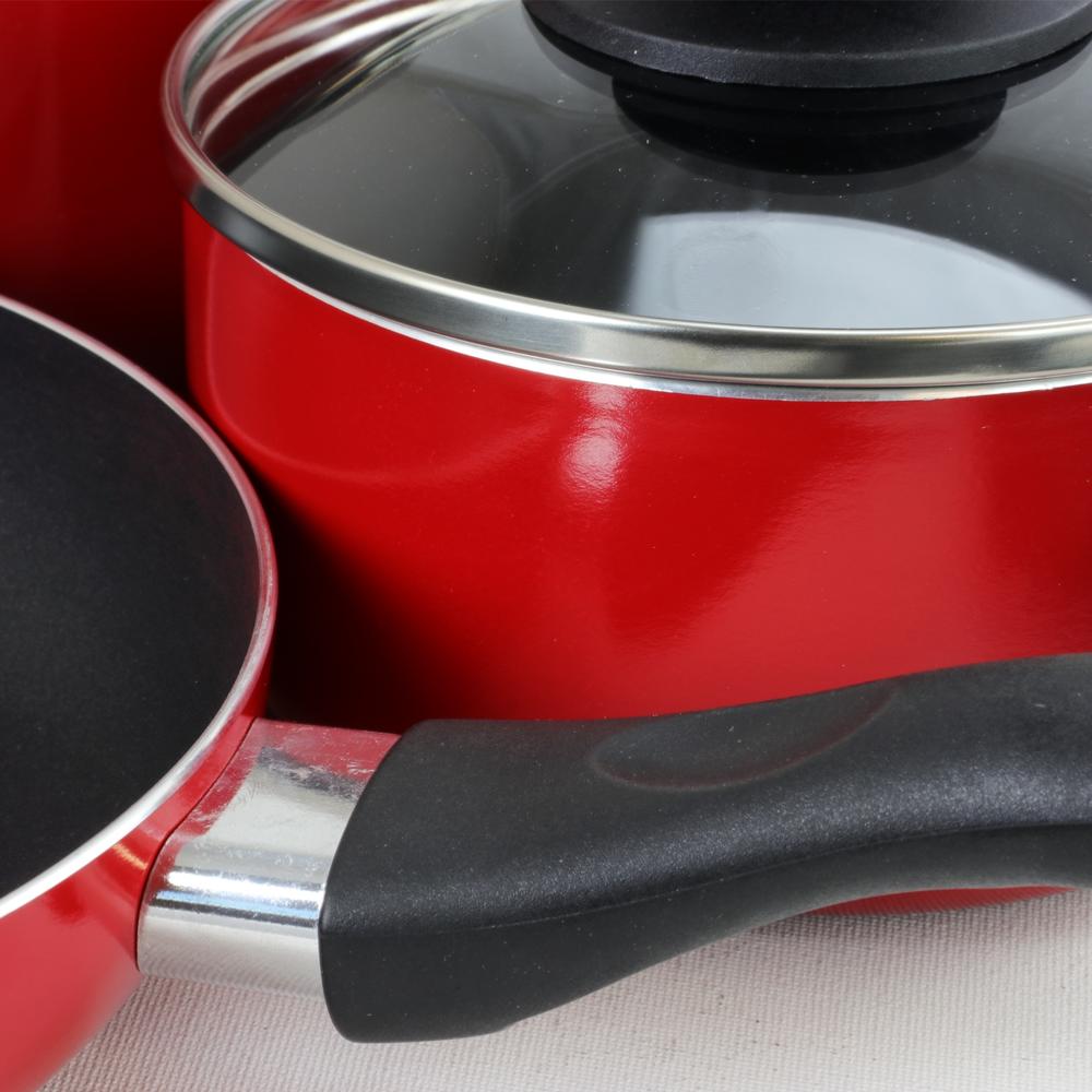 Gibson Home Palmer 8pc Cookware Set in Red