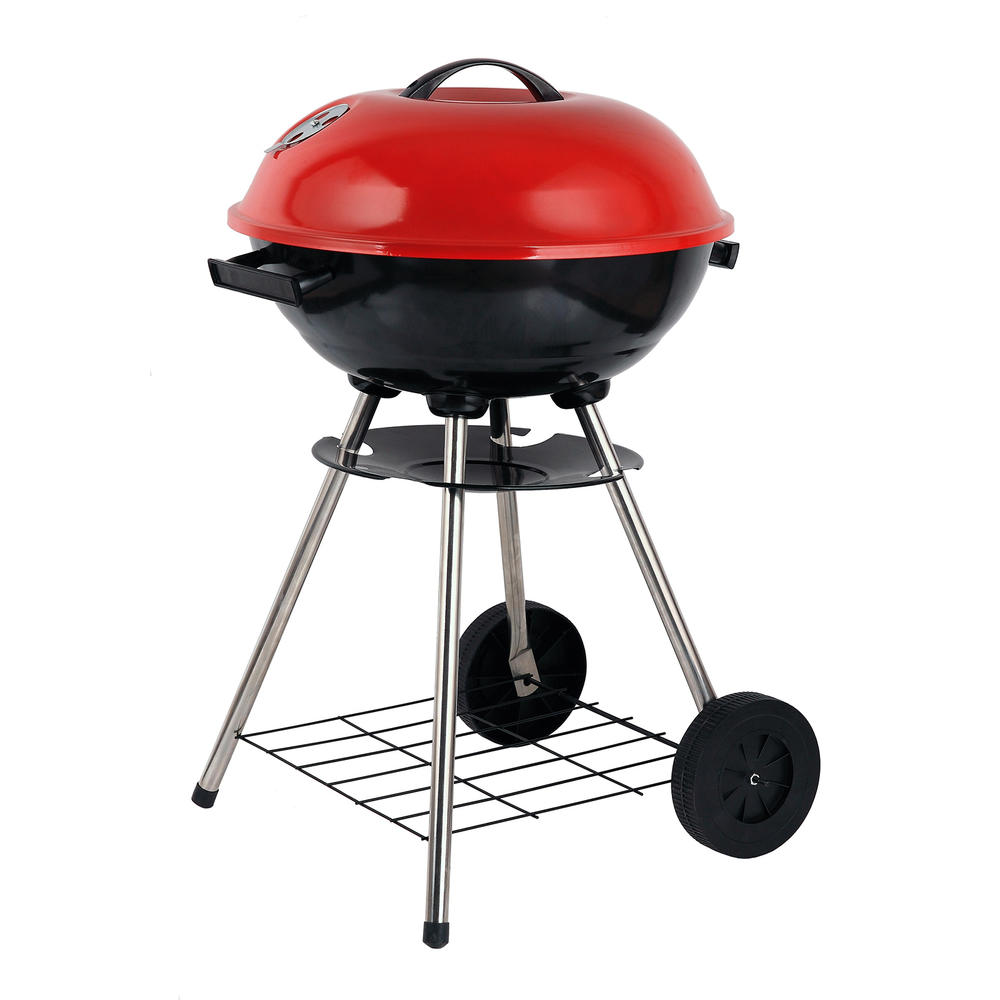 Brentwood 17" Portable Charcoal BBQ Grill, Red