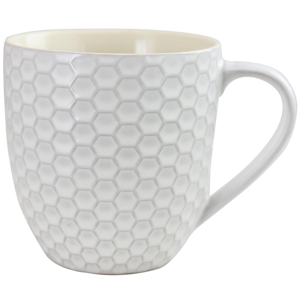 Elama Honeycomb 6-Piece 15 oz. Mug Set, in White