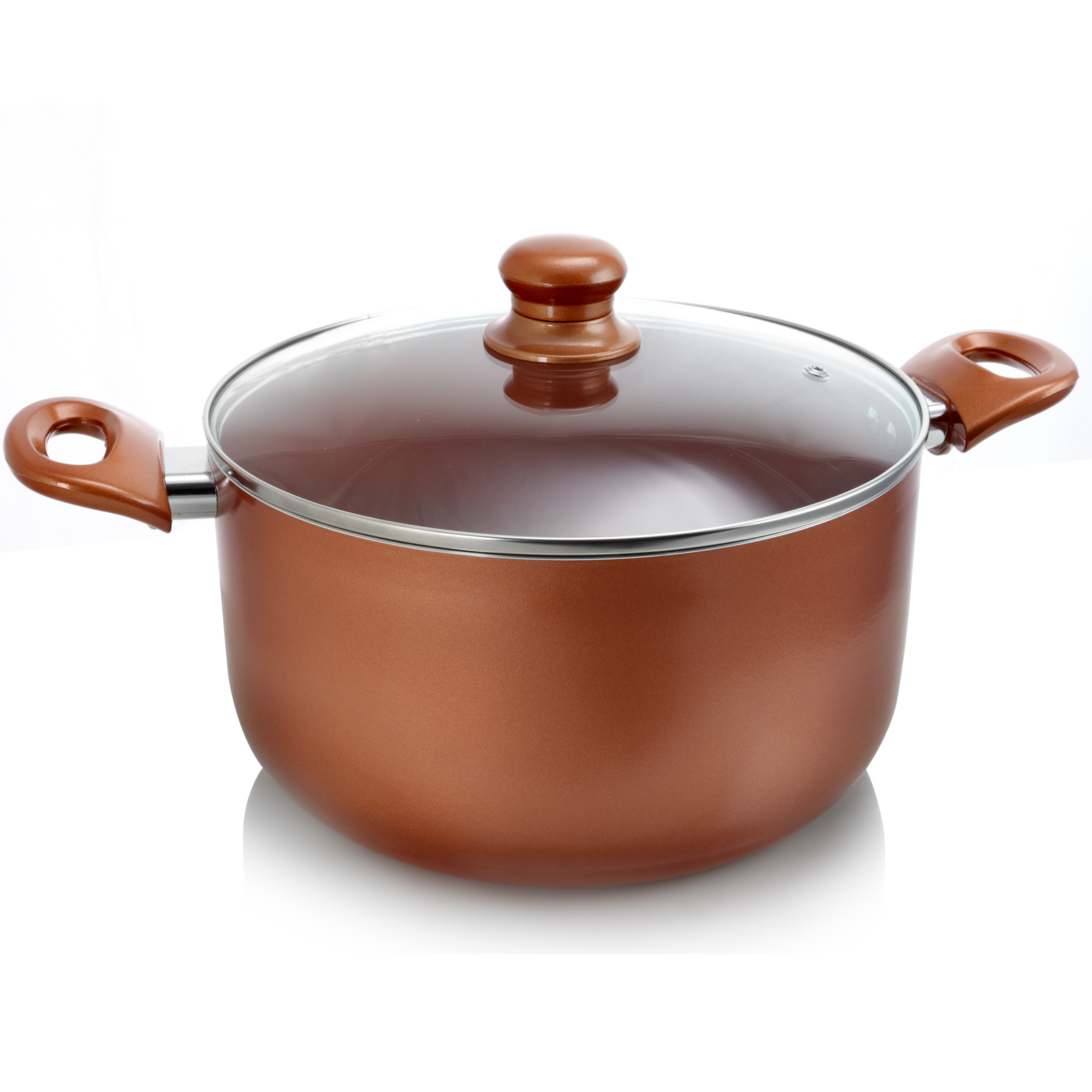 Better Chef  8 Qt. Copper Colored Ceramic Coated Dutchoven with glass lid