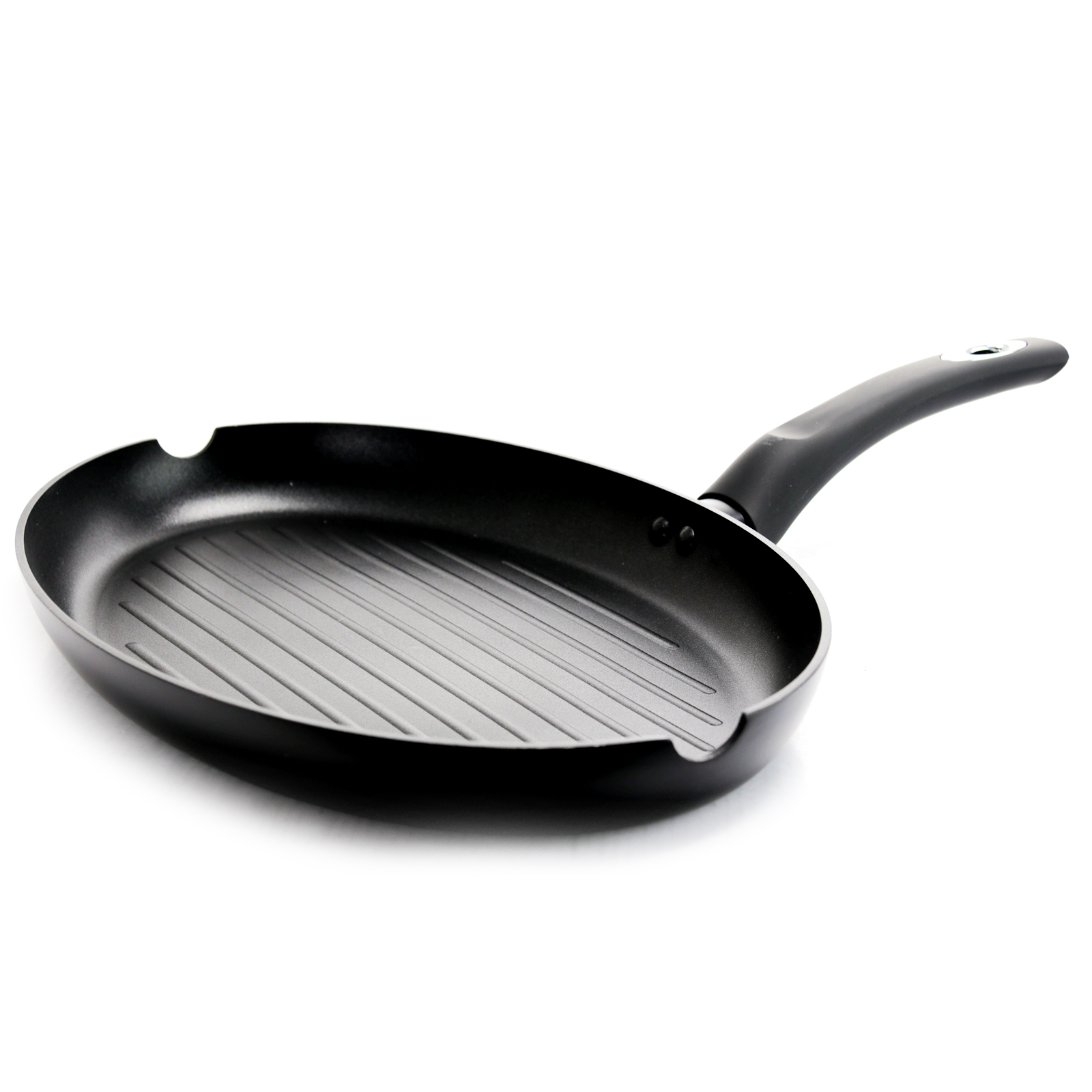 Oster Allston 13" Grill Pan - Oval - Black - Nonstick - Black Heat Resistant Handle - TPR Coating - Aluminum - 3.0 mm -  Color Sleeve