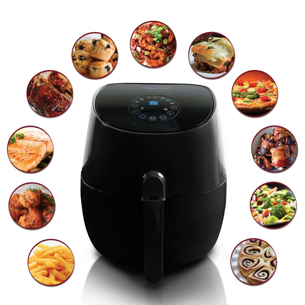 MegaChef 970101731M 3.5 Quart Airfryer And Multicooker with 7 Pre- programmed Settings - Black