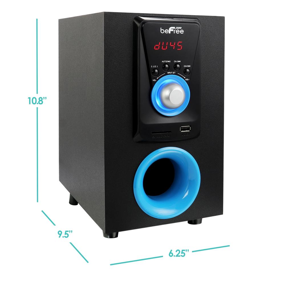 Befree Sound 97092793M  5.1 Channel Surround Sound Bluetooth Speaker System- Blue