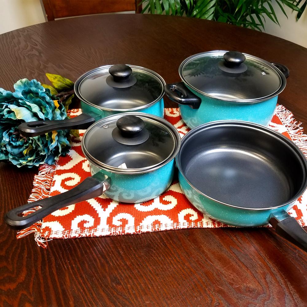 Gibson Home Casselman 7 pc Cookware Set &#8211; Turquoise