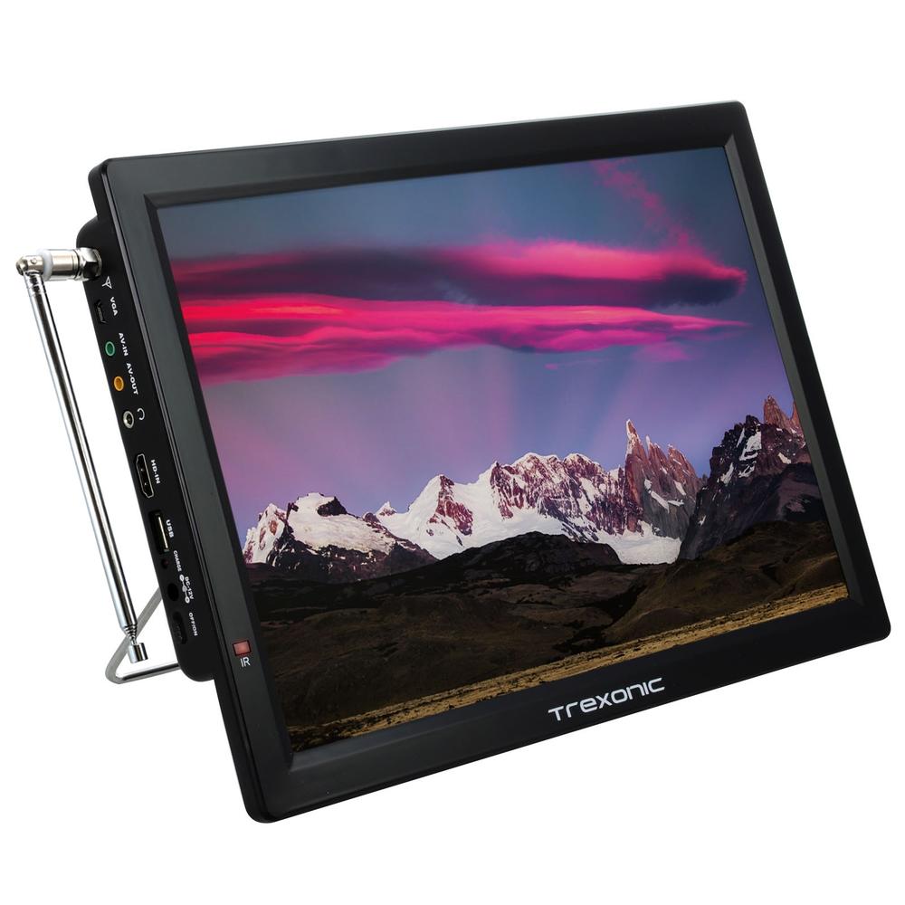 Trexonic 970110646M  Portable Rechargeable 14" LED TV With HDMI, SD/MMC, USB, VGA, AV In/Out And Built-in Digital Tuner