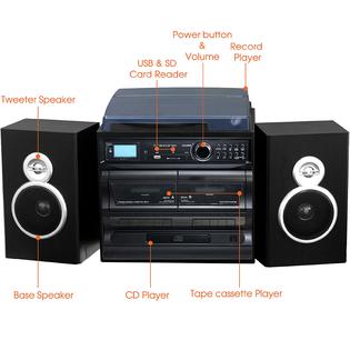 Trexonic 970104741M 3-Speed Turntable With CD Player, Dual