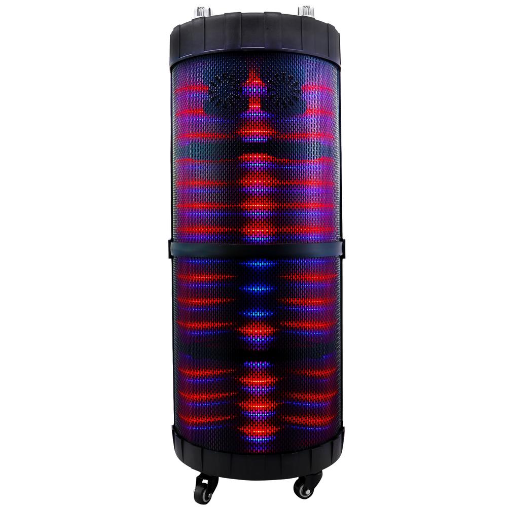 Befree Sound 970103921M Rechargeable  Bluetooth Portable Party Speaker With 360 Degree Sound Reactive LED Lights and 2 Wireless Microphones