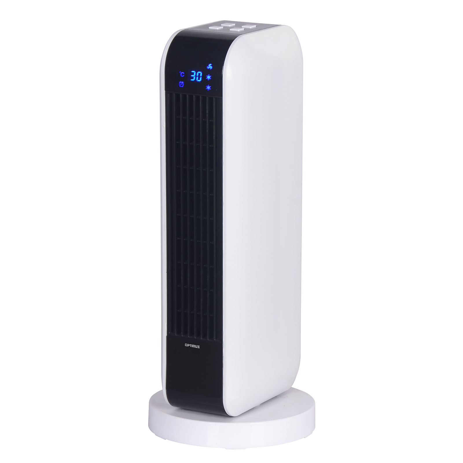 Optimus 970109272M  17 in. Oscillating Tower Heater w/ Remote, Digital Temperature Readout & Setting
