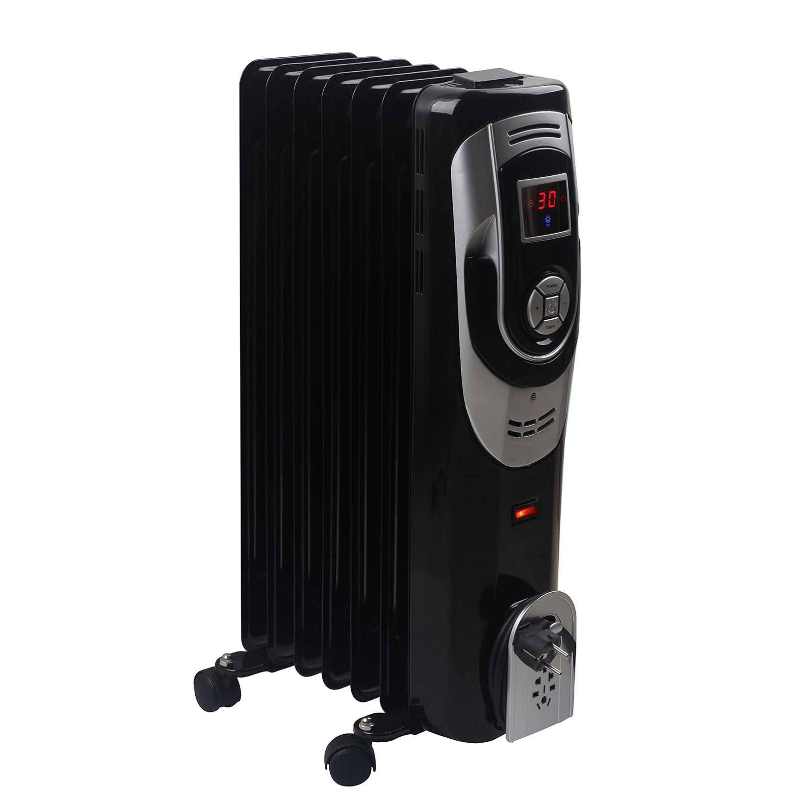 Optimus 970109383M  Digital 7 Fins Oil Filled Radiator Heater with Timer