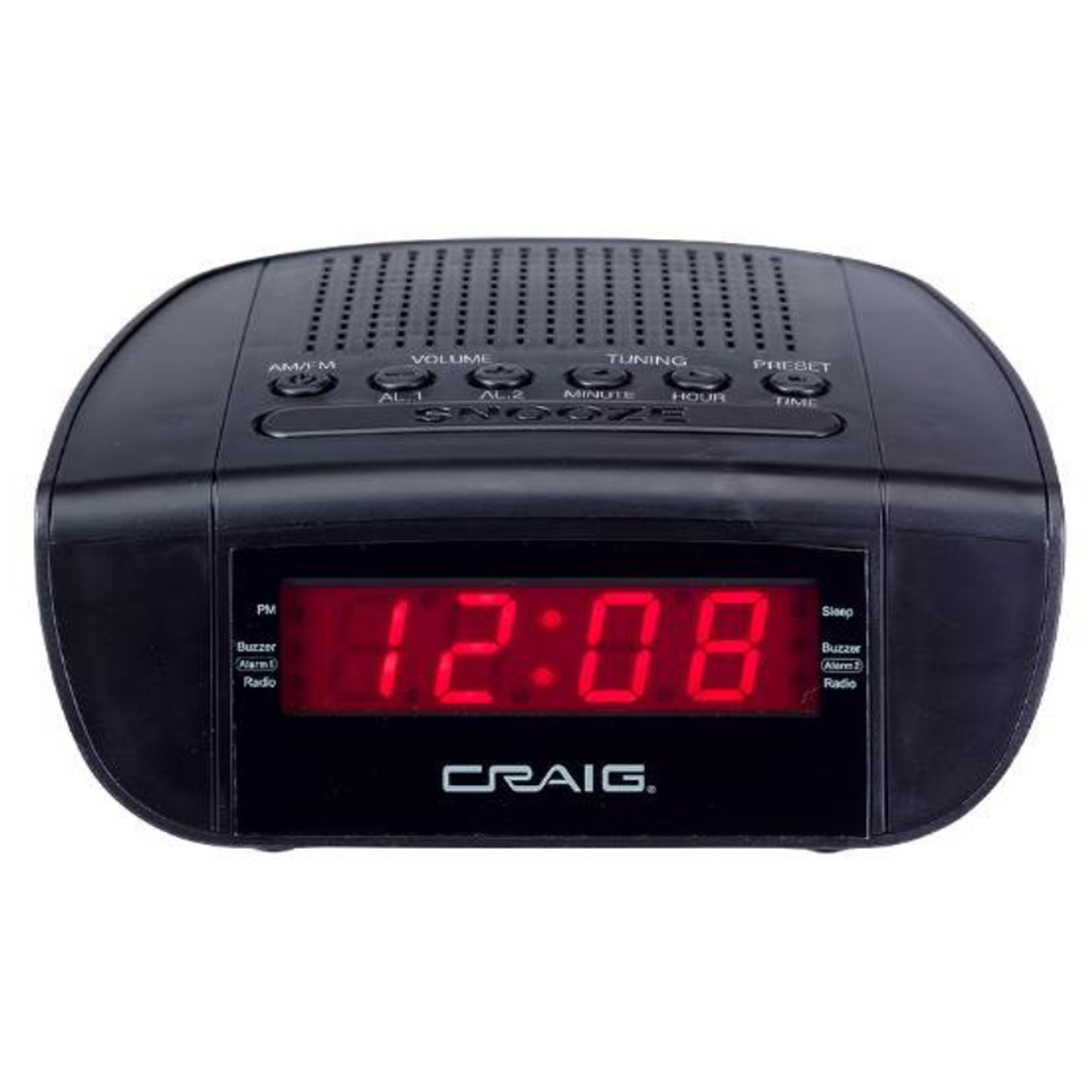 Craig Electronics 97080694M Dual Alarm Clock Radio with 0.6″ LED