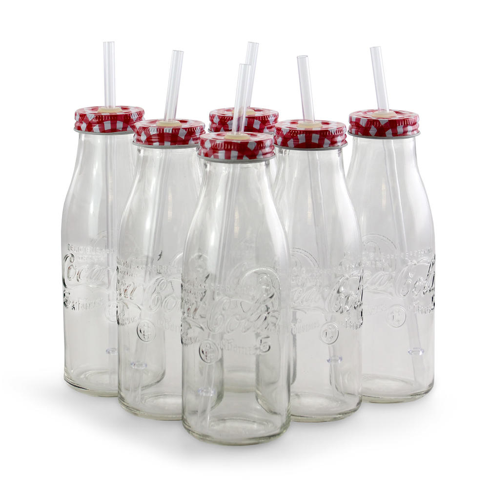 Coca-Cola  Classic 6 Piece 15 oz Drinking Glass Bottle Set