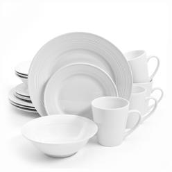 Gibson Home 16 pc Embossed Buffet Dinnerware Set in White