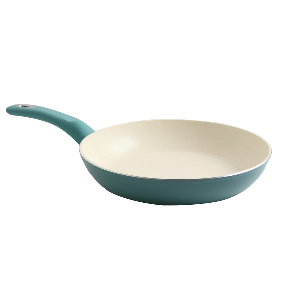 Gibson Home Gibson Plaza Cafe 10 inch Aluminum Frying Pan with Soft Touch Handle in Sky Blue