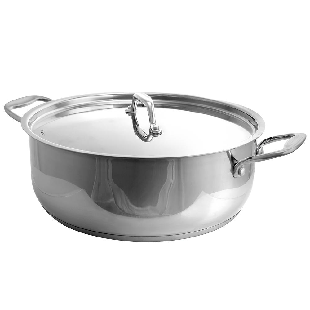 Better Chef  17 Qt. Stainless Steel Low Stock Pot with Lid