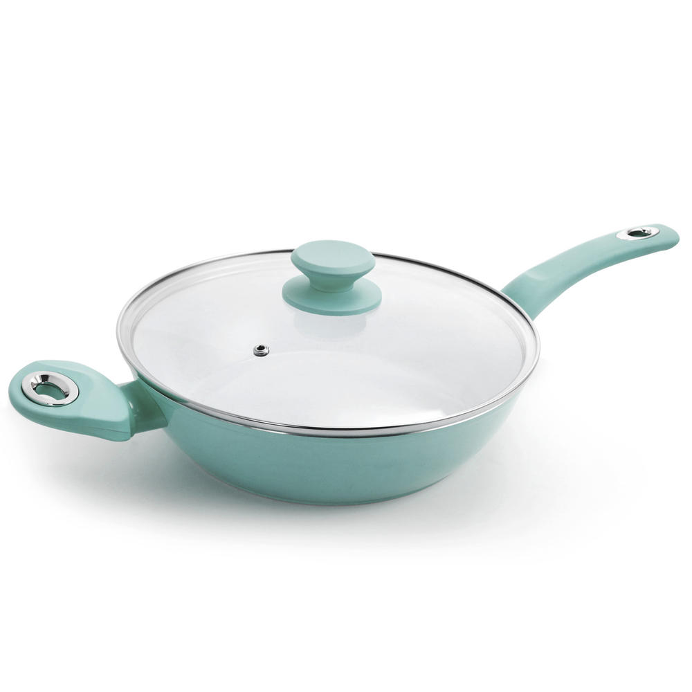 Gibson Home  Plaza Cafe 3.5 Qt Aluminum Saute Pan in Sky Blue