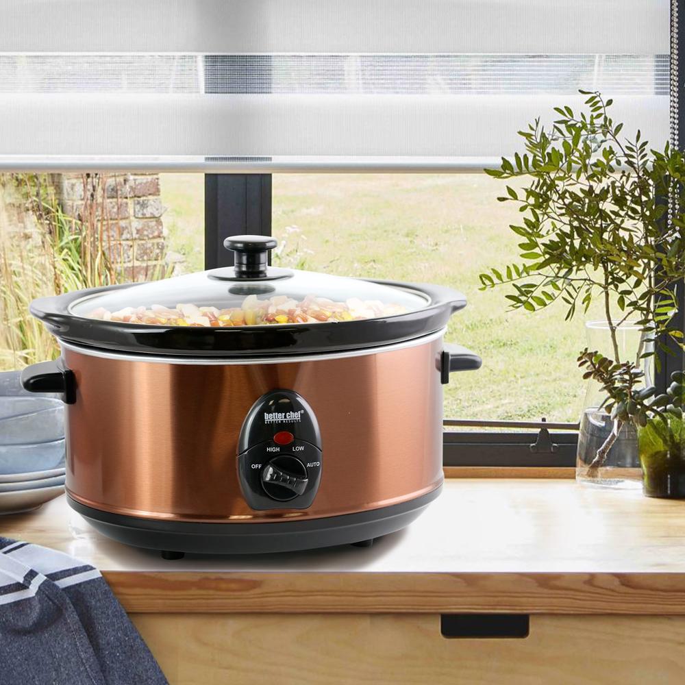 Better Chef 970111576M  3.5 Liter Oval Slow Cooker in Copper