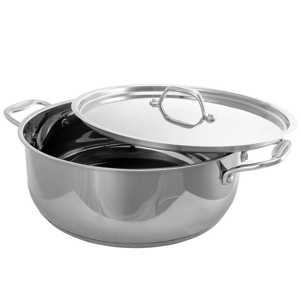 Better Chef  17 Qt. Stainless Steel Low Stock Pot with Lid