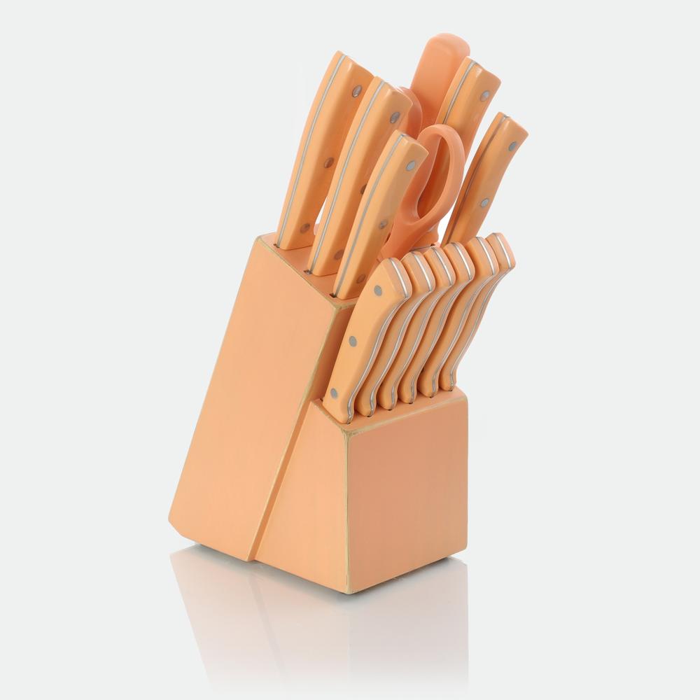 Gibson Home  Plaza Cafe 14 Piece Stainelss Steel Cutlery Set in Coral