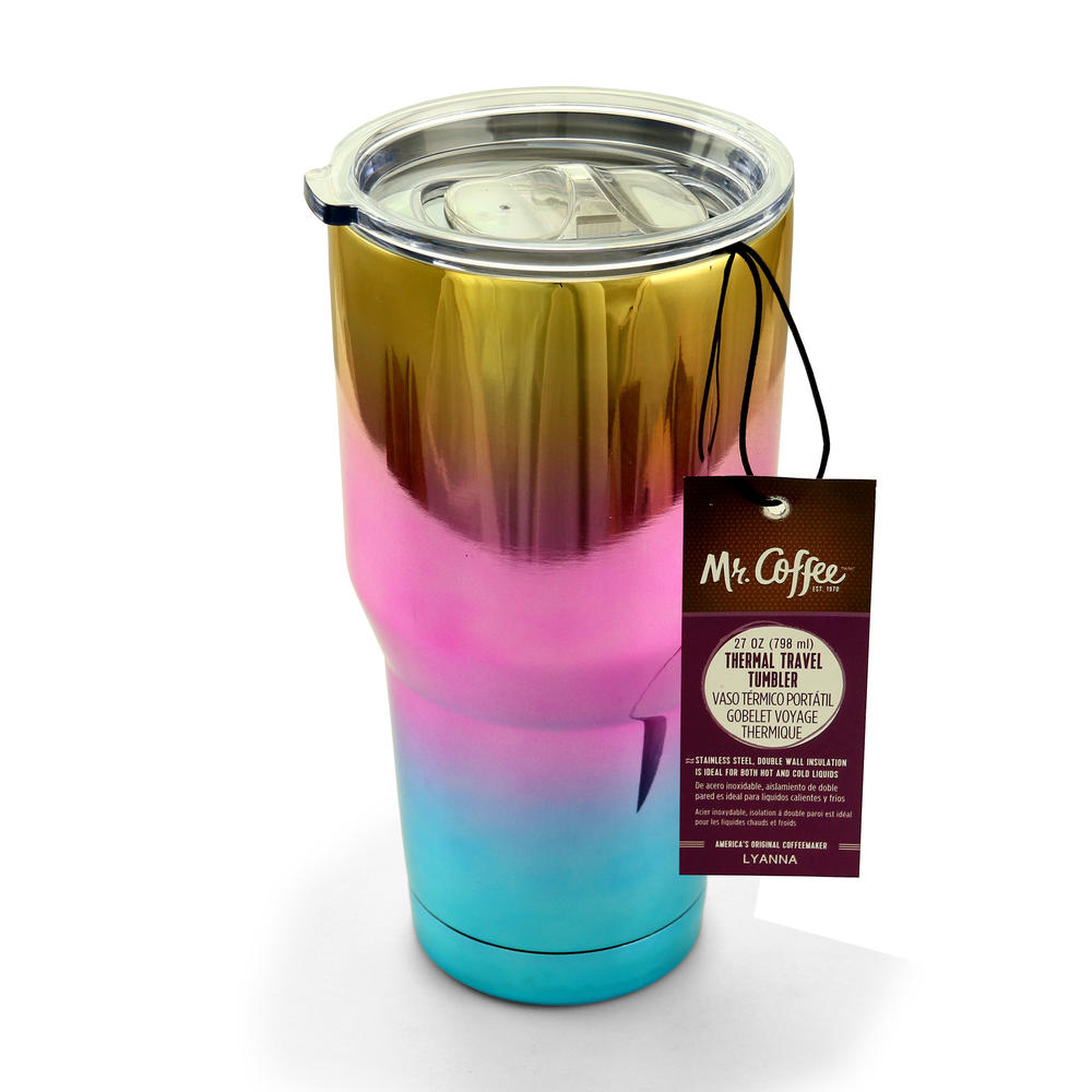 Mr. Coffee Mr Coffee Lyanna 27 oz Stainless Steel Thermal Travel Tumbler in Rainbow Effect