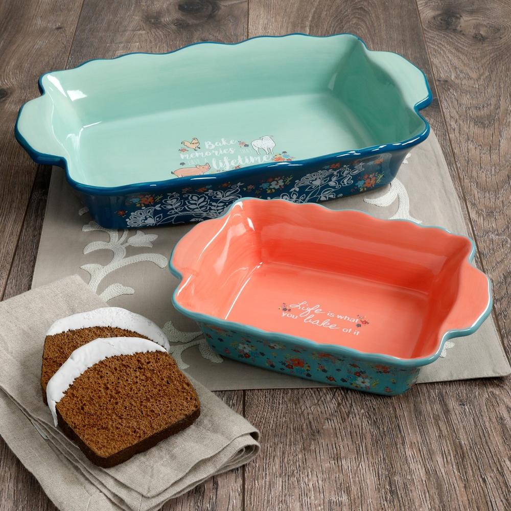 Urban Market  Life On The Farm 2 Piece Stoneware Bakeware Pan Set In Assorted Colors