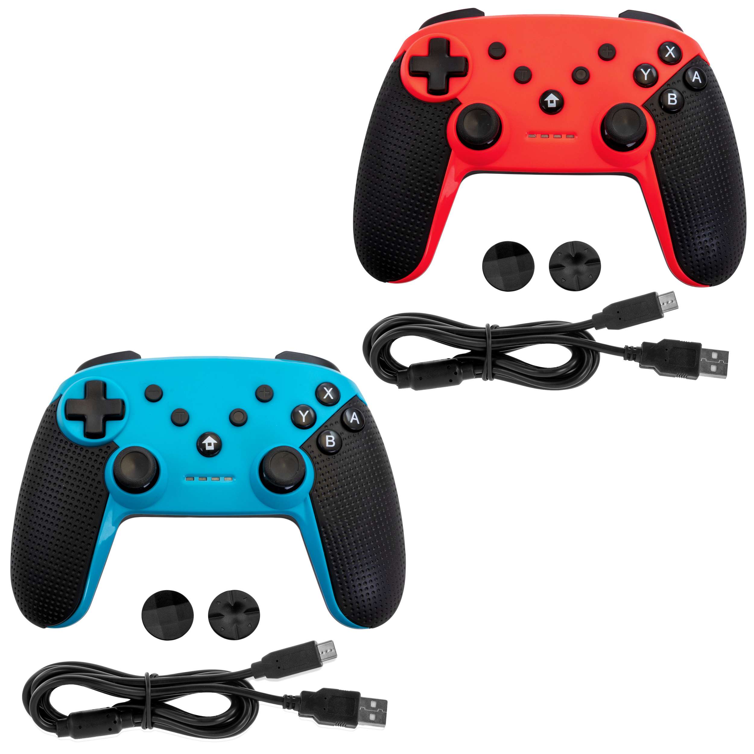 GameFitz 2 Pack  Wireless Controller for the Nintendo Switch in Blue and Red