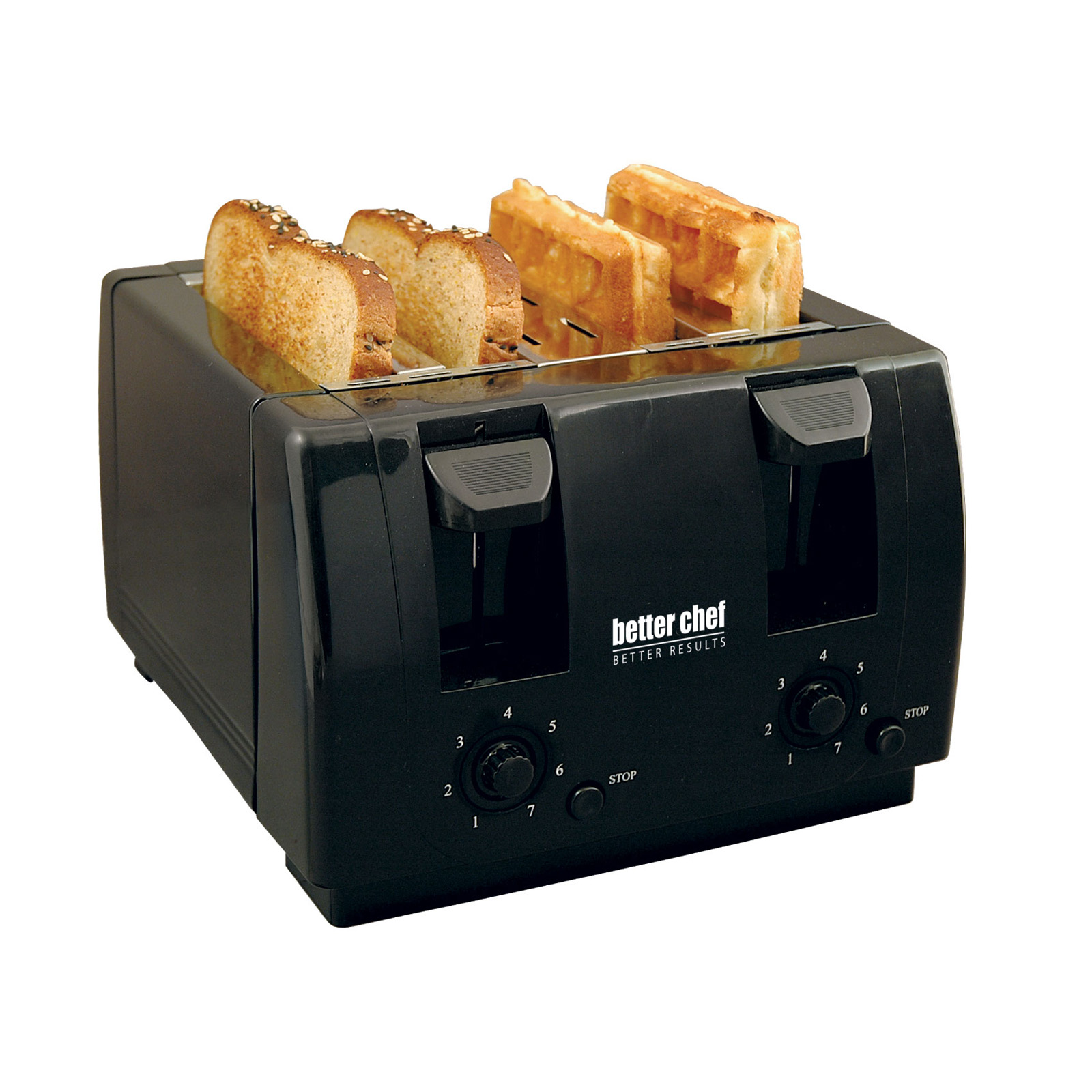 Better Chef 4-Slice Dual Control Toaster - Black
