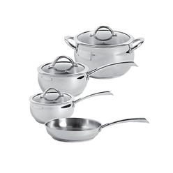 oster derrick 7-piece stainless steel cookware set with tempered glass lids, semi polished