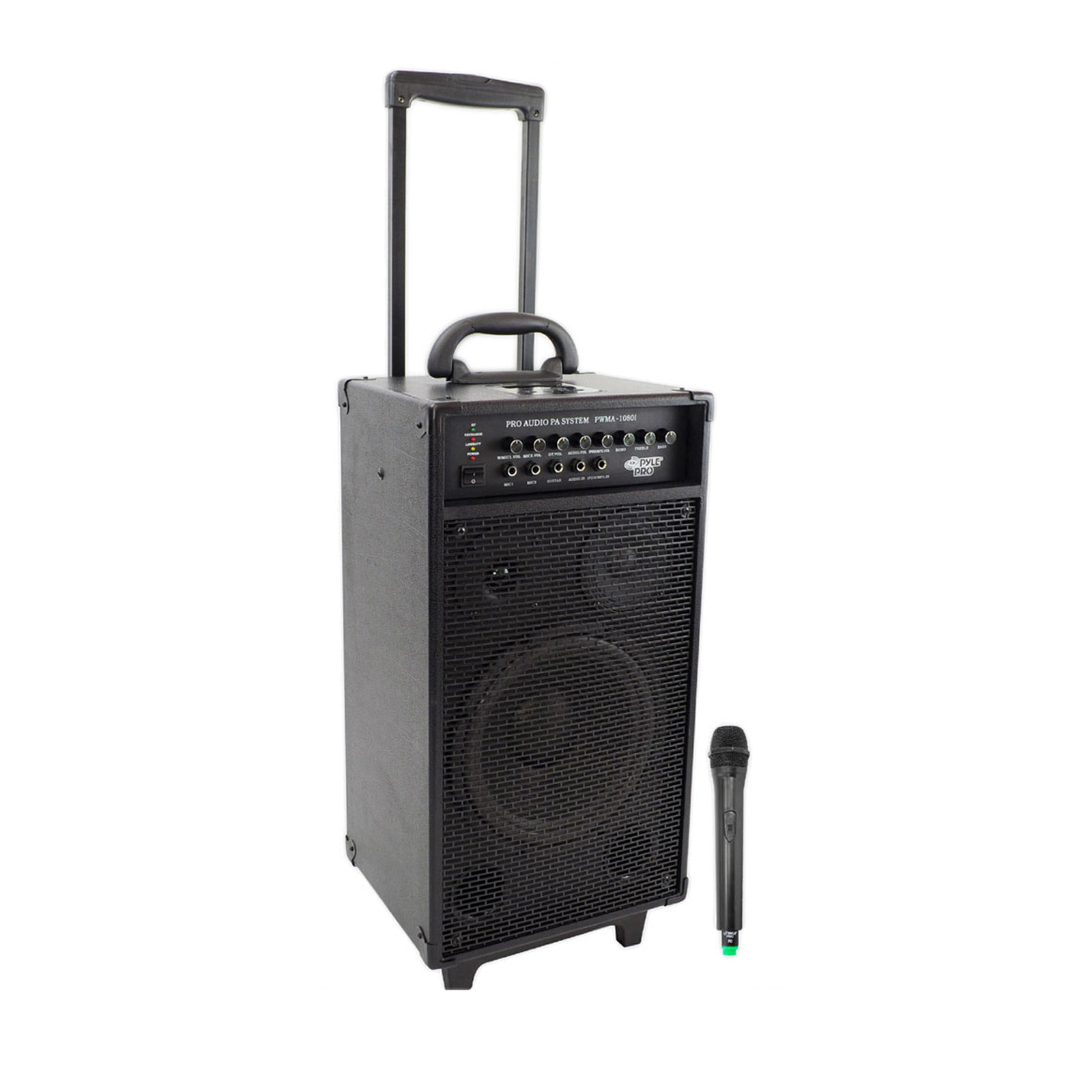 Pyle 97075556M 800 Watt VHF Wireless Portable PA System/Echo w/iPod Dock